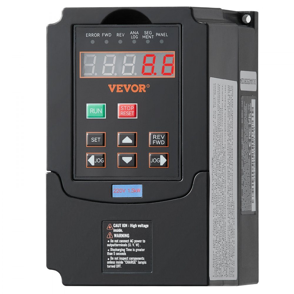 Variateur de fréquence VFD 2HP 1,5KW 7,5A Entrée 1 ou 3 phases 220V vers sortie 3 phases 220V Entrée 40-60Hz Sortie 0-400Hz VFD pour moteur de broche Contrôle de vitesse CNC