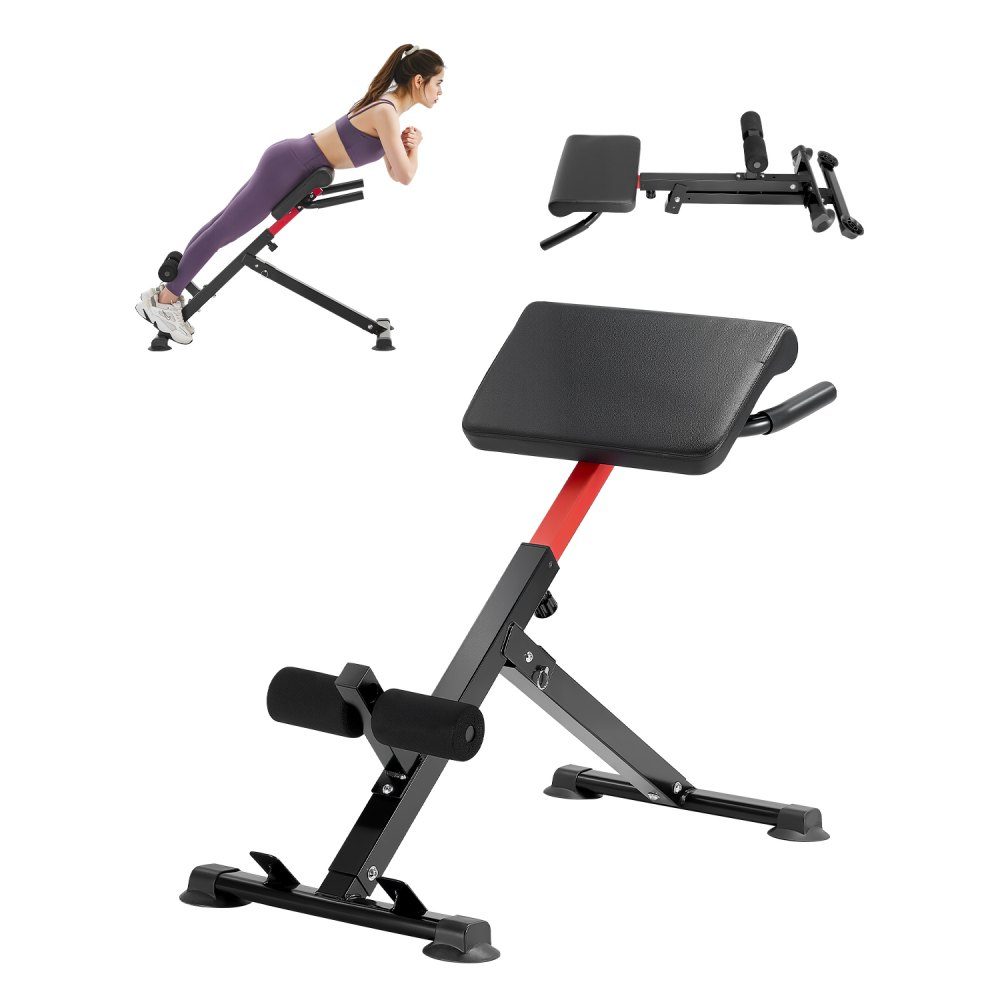 Roman Chair hyperextension bench back stretcher 113 kg, robust and foldable extension machine, training device for back muscle training, fitness weight bench for the home gym