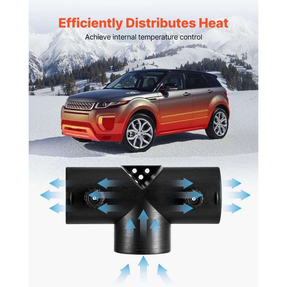 Diesel heater connector (59mm), diesel heater duct connector accessories, T-shaped 3-way vent connectors with 2 90° rotating valves, connector connectors for 2kW diesel heaters