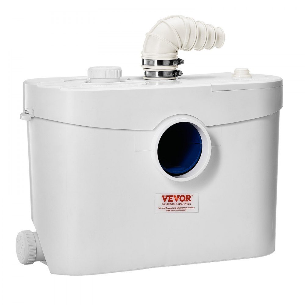 Système de relevage, 900 W, débit 180 L/min, hauteur de refoulement 12 m, système de relevage des eaux usées avec 4 arrivées d'eau, pompe eaux usées pour WC, cave, douche, lavabo, buanderie, baignoire