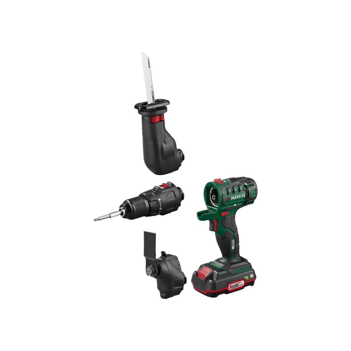 Appareil combiné alimenté par batterie PARKSIDE® 20 V PKGA 20-Li C2, kit de démarrage 3 en 1, avec batterie et chargeur
