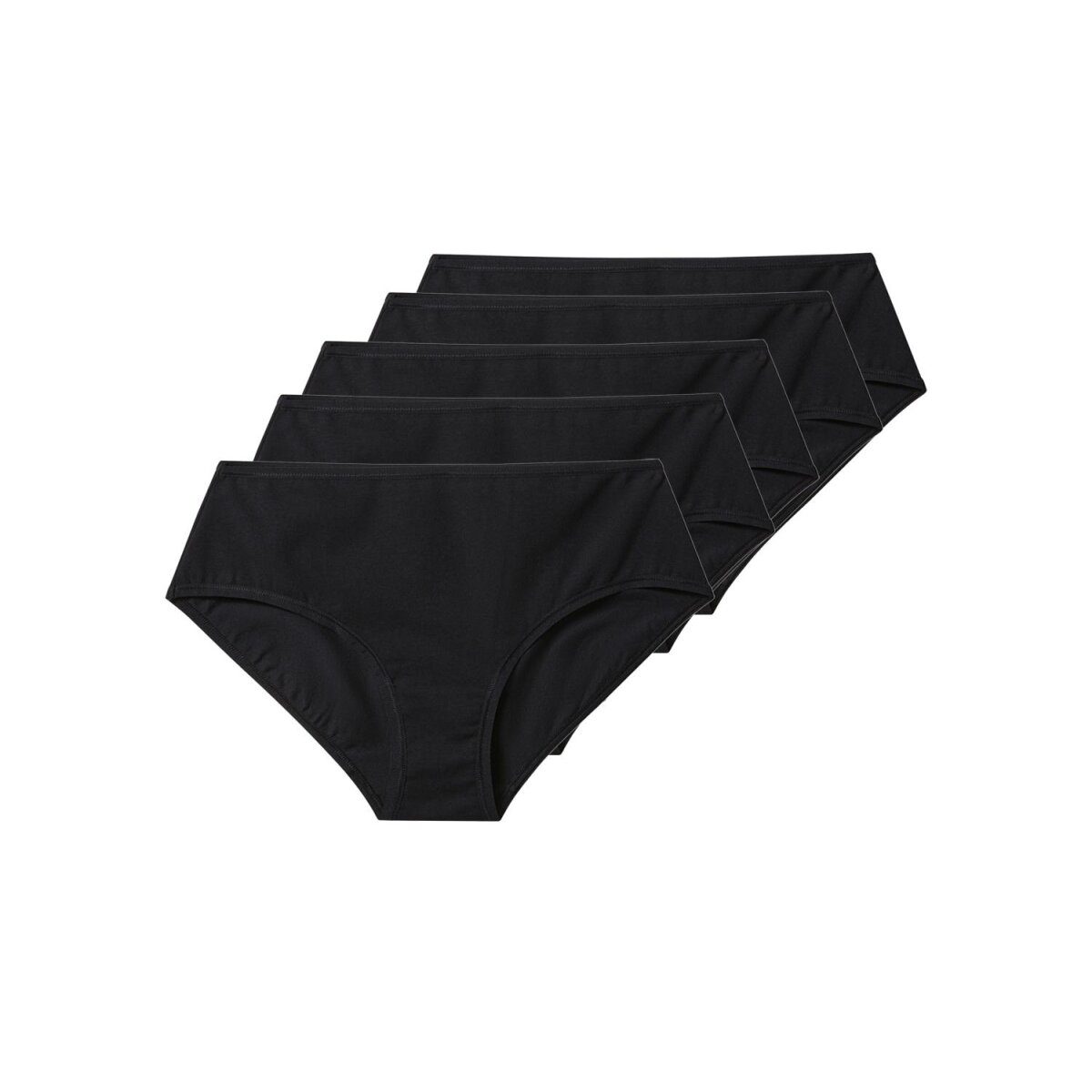 esmara® Damen Slips mit hoher Taille, 5 Stück (Schwarz, S(36/38))