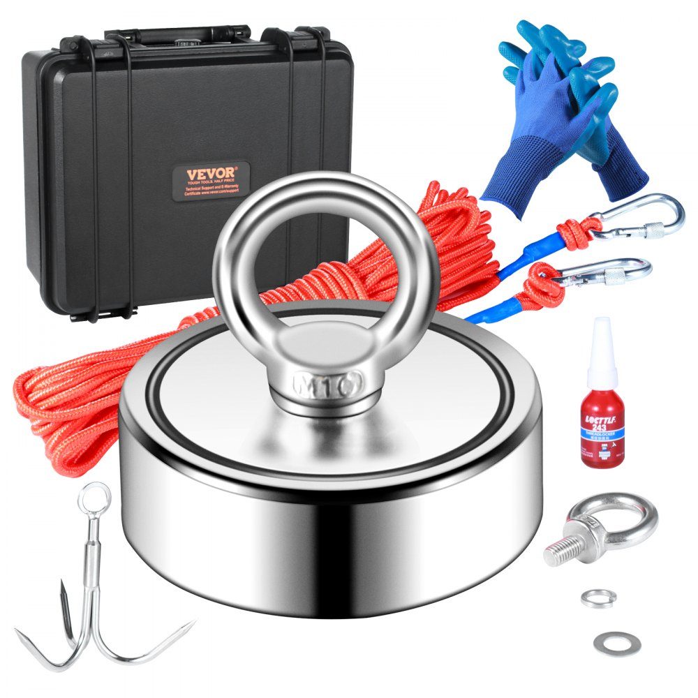Bergmagnet Set Seilmagnet Angeltopfmagnet doppelseitig 272x2kg Neodym