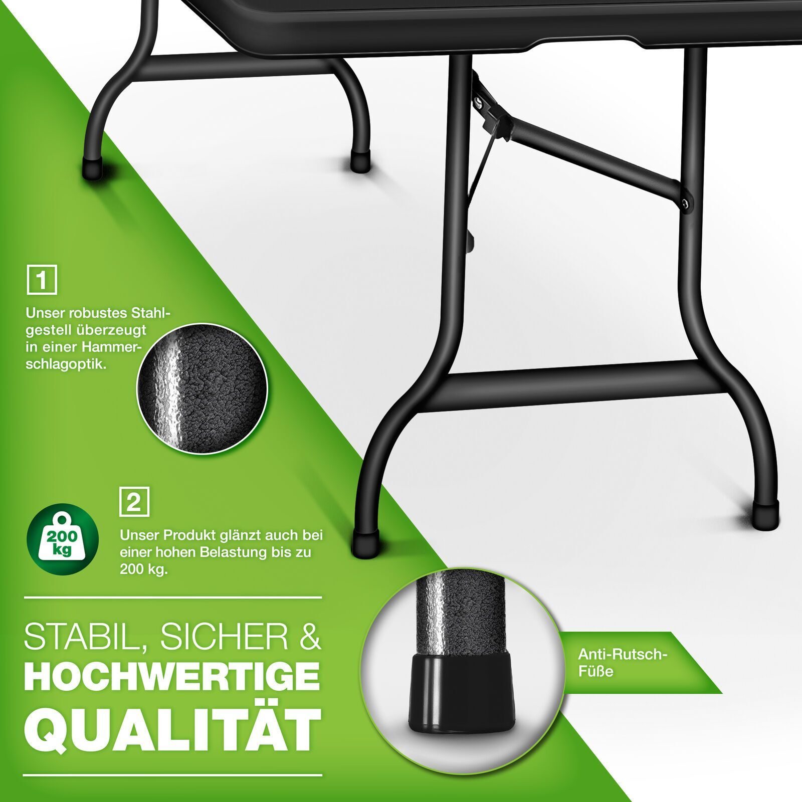 Outdoor folding table 180cm garden table buffet table camping table foldable garden