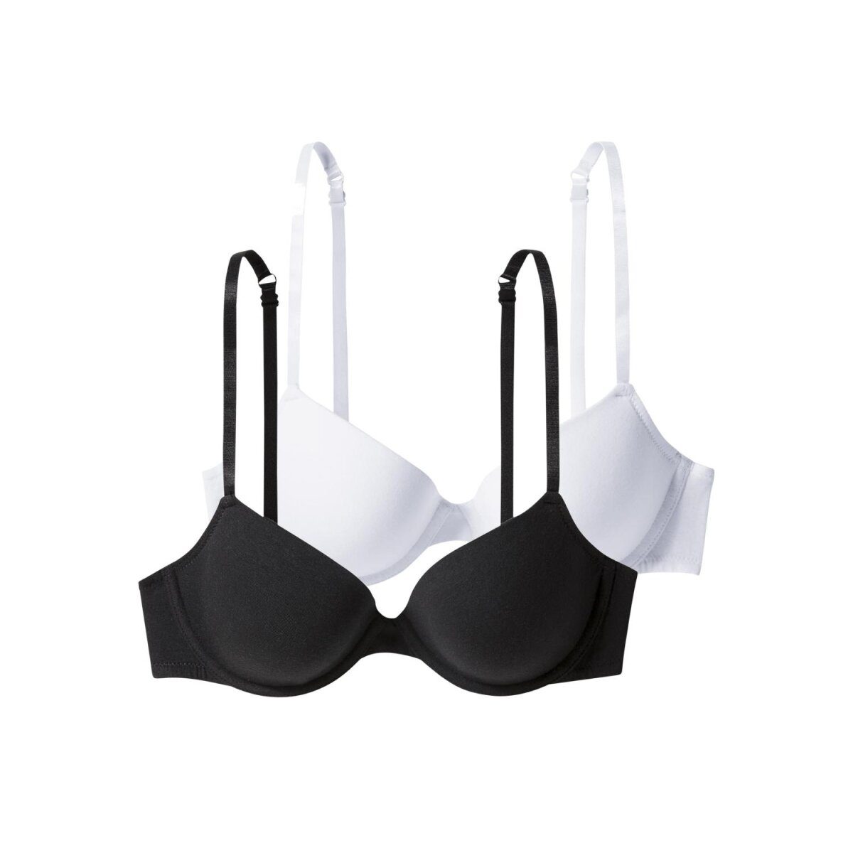 esmara® set van 2 dames beugelbeha's, 85C, zwart/wit