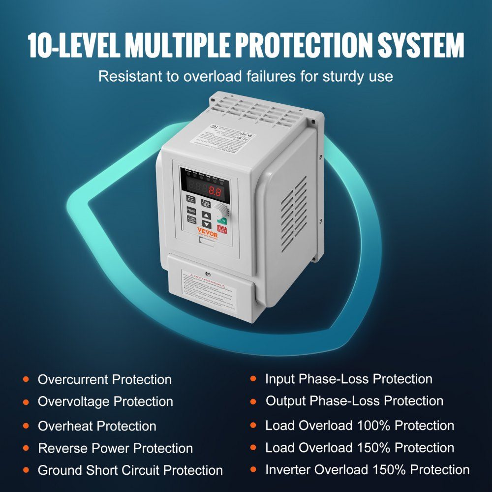 4kW 18A 5HP Frequency Inverter VFD AC 220-240V Frequency Controller Speed ​​Controller Frequency Converter Inverter Motor VFD Inverter Variable Frequency Driver including 20cm control cable