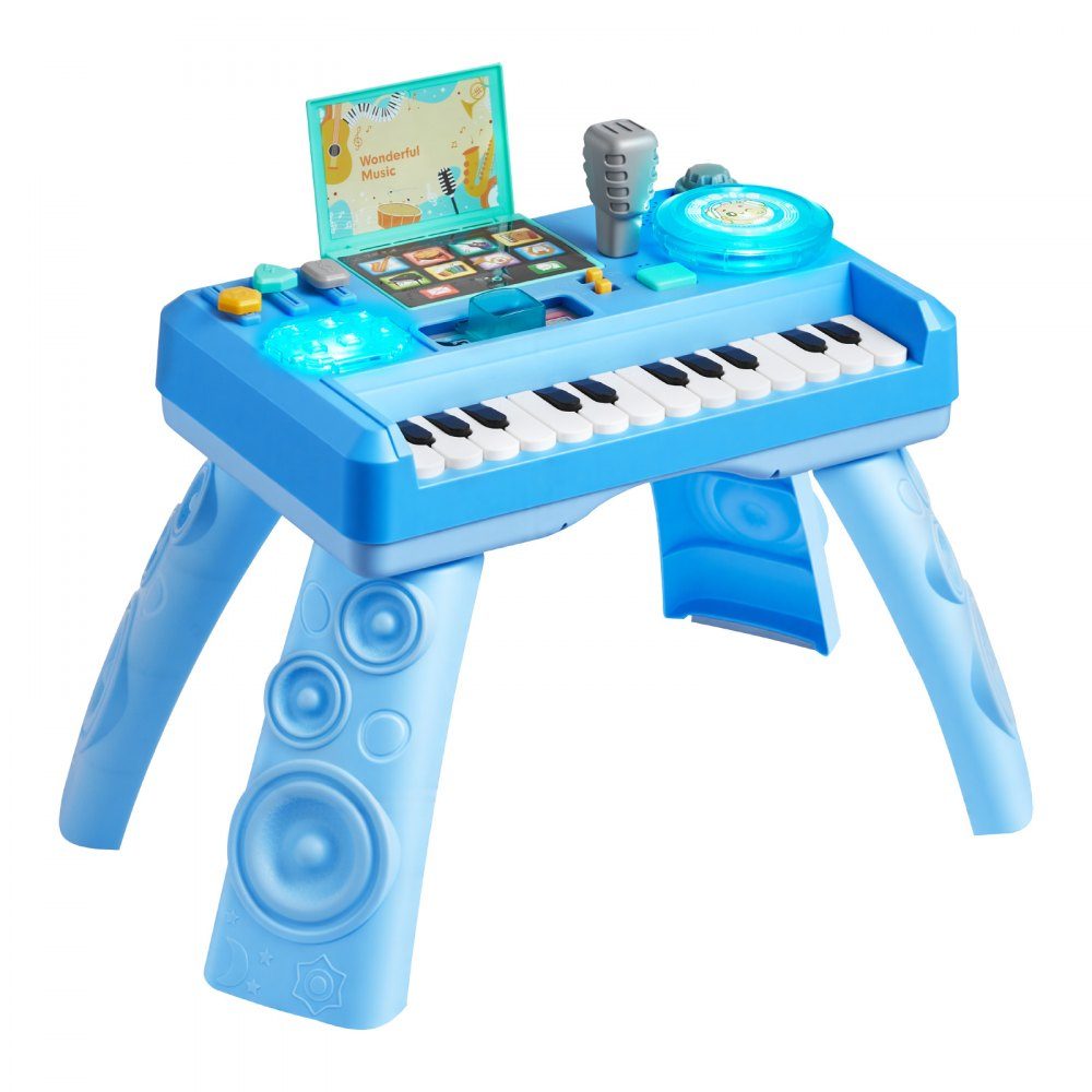 Table d'activité, table musicale avec 133 sources sonores, fonction d'enregistrement et platine DJ LED, table d'apprentissage pour enfants, table de jeu interactive pour anniversaires, cadeau pour enfants de 6 mois et plus