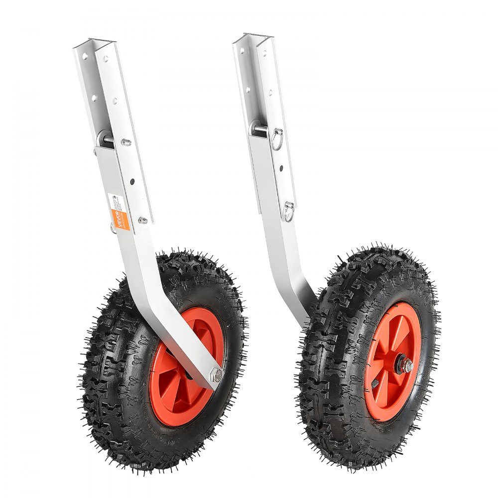 Boat Slip Wheels (500lb Load Capacity), 304.8mm Aluminum Alloy Tail Wheel with Inflatable Rubber Tires, Folding Slip Wheels with 4 Quick Release Pins for 4m Inflatable Fishing Boats