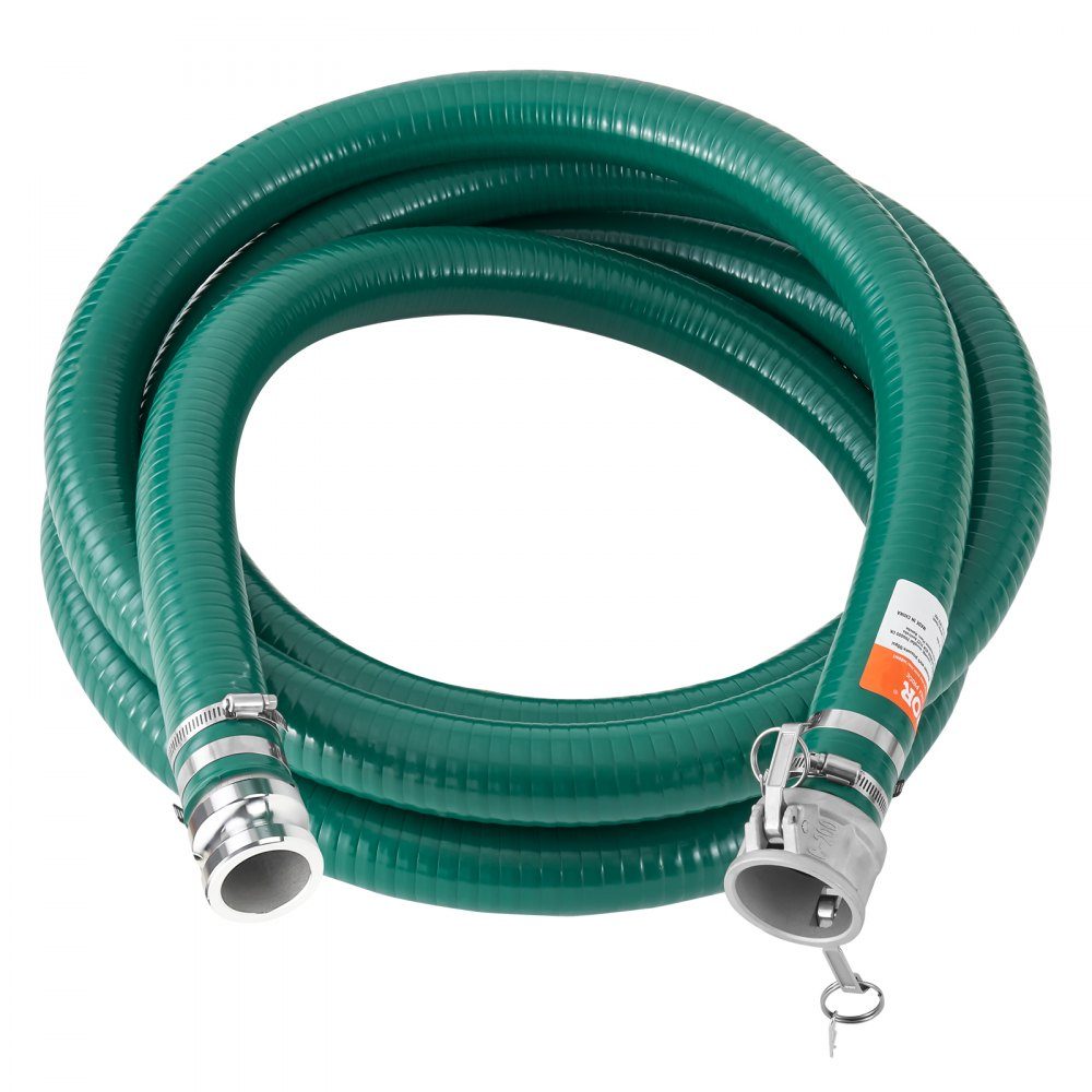 50,8 mm x 6,1 m zuigslang, pompslang met camlock-connectoren en aluminium connectoren, geschikt voor verschillende pompen, afvalwaterbehandeling, watertransport en andere doeleinden