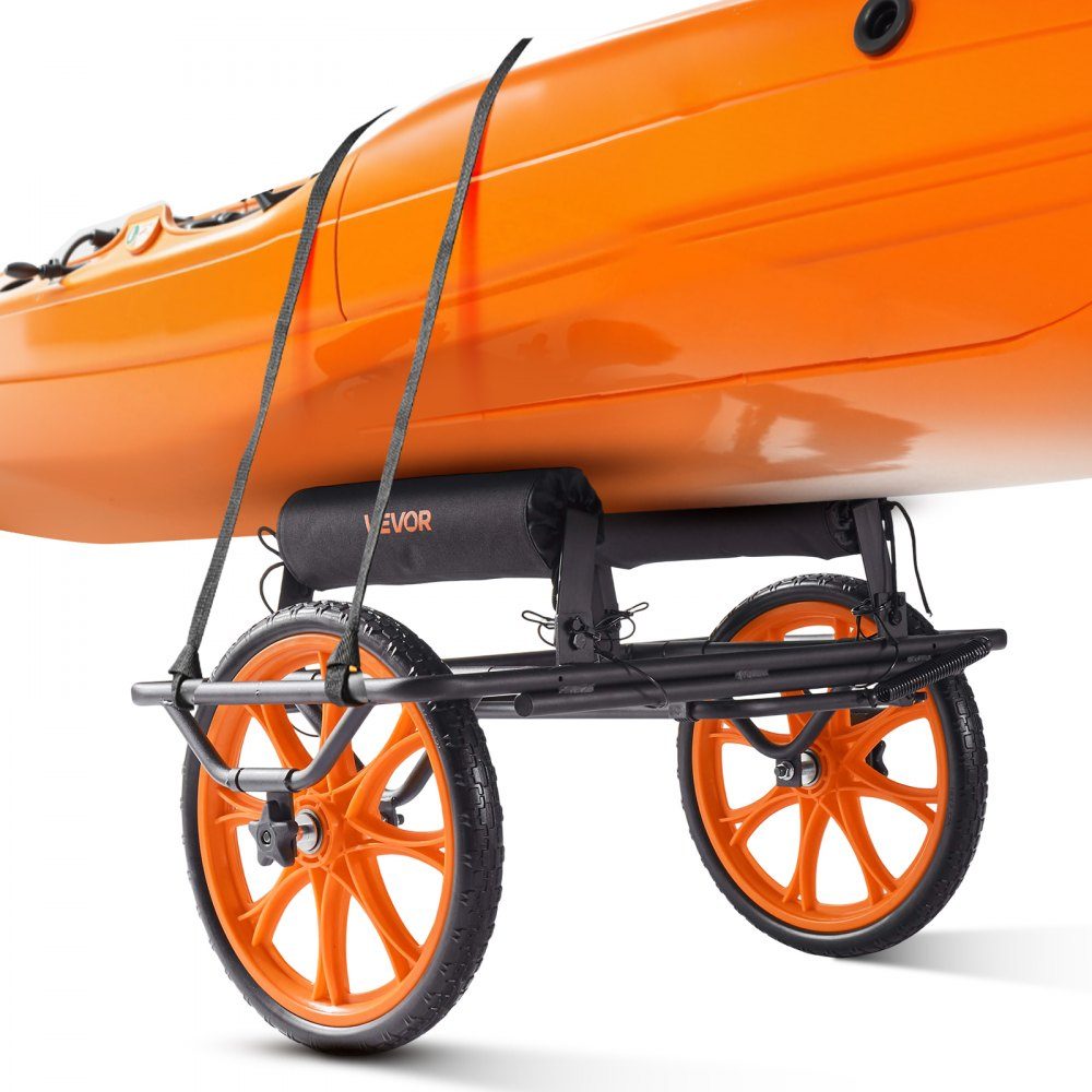 Kayak Trolley 150kg Canoe Trolley with 15" Solid Tires and Tie Down Strap Boat Trolley for Transporting Kayaks Canoes Paddleboards Jon Boats Water Sports Equipment 770 x 495 x 425mm