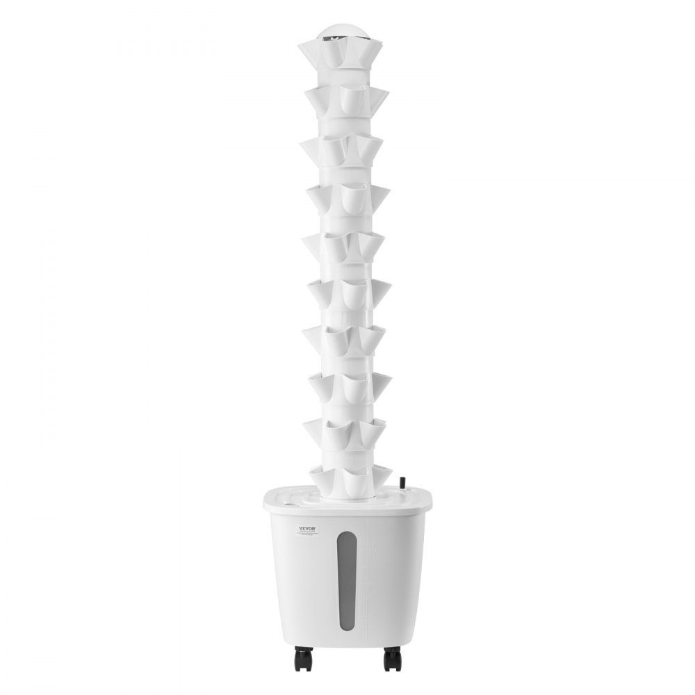 Hydroponic Growing System, 50 Slots Vertical 10 Tier Hydroponic Tower Hydronic Garden with Water Pump and Wheels Indoor Plant Germination Kit for Herbs, Fruits and Vegetables