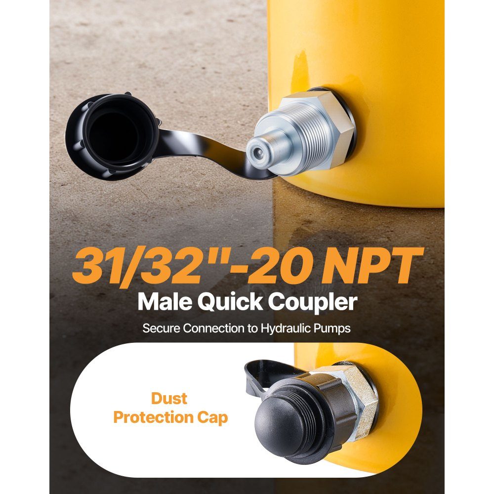 Hydraulic Cylinder Jack Capacity 30 Ton Hydraulic Cylinder 50mm Stroke Single Acting Portable Yellow Hydraulic Cylinder Hollow Piston Jack Hydraulic Bottle 10.8kg for Rigger Manufacturer