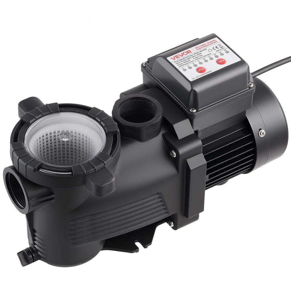 Pompa basenowa 400 W, pompa filtrująca 11.100 L/H max. natężenie przepływu, jednostopniowa pompa basenowa, 3450 obr./min, maks. 10 m. głowica, mit 24-Stunden-Timer i kosz filtrujący, do basenów naziemnych i naziemnych oraz spa