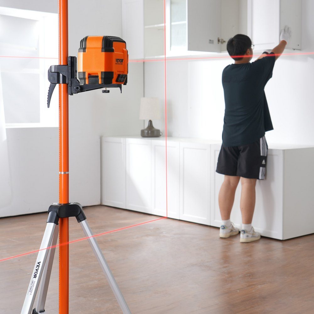 Laser Spirit Level Tripod, 1/4"-20 and 5/8-Zoll-11-Gewindehalterung, 40.94-133.85" Height Adjustment with Spirit Level and Heavy Duty Stand, Extendable Lightweight Aluminum Tripod for Laser Scanner