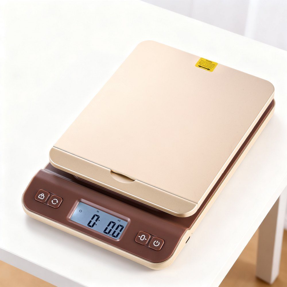 Digitale Paketwaage, 2 g Genauigkeit, 40-kg-Postwaage mit Halte-/Tara-/Auto-Off-Funktion, Klapphalter-Design und einfache Kalibrierung, Briefwaage, Plattformwaage, Batterie im Lieferumfang enthalten