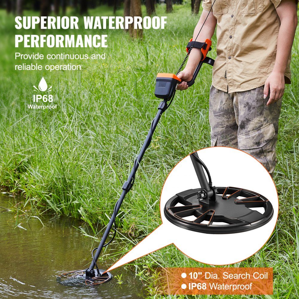 Metal Detector Set for Adults, Multifunctional Professional Detector with 7 Modes, Metal Detector, Waterproof 10" Coil for Greater Depth, with Shovel and Carry Bag