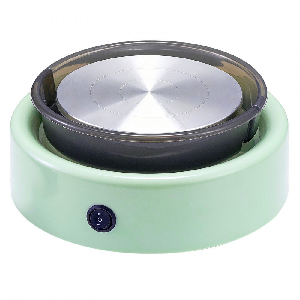 Mini Pottery Wheel Machine, 158mm Adjustable Speed ​​Turntable (0-140RPM), Electric Clay Wheel with Clay Molding Tools for DIY Pottery Classes, Green Round