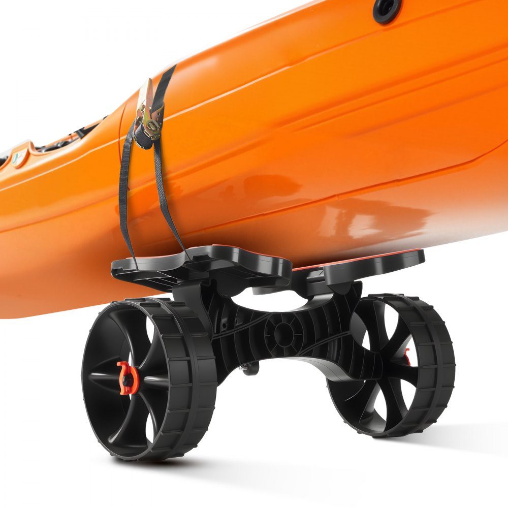Kayak Trolley, 136kg, Foldable Canoe Trolley with 10" Solid Rubber Tires & 1 Ratchet Strap, Boat Trolley for Transporting Kayaks, Canoes, Paddleboards, Jon Boats, Water Sports Equipment, 615x325x320mm