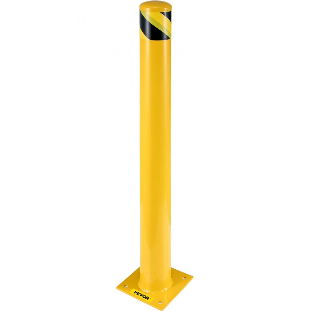 2 stuks veiligheidspaal Bolderpalen 107cm hoogte stalen buis Veiligheidspaalpalen Gele stalen veiligheidspaal Stalen veiligheidspaal met 8 ankerbouten Perfect voor verkeersgevoelige gebieden