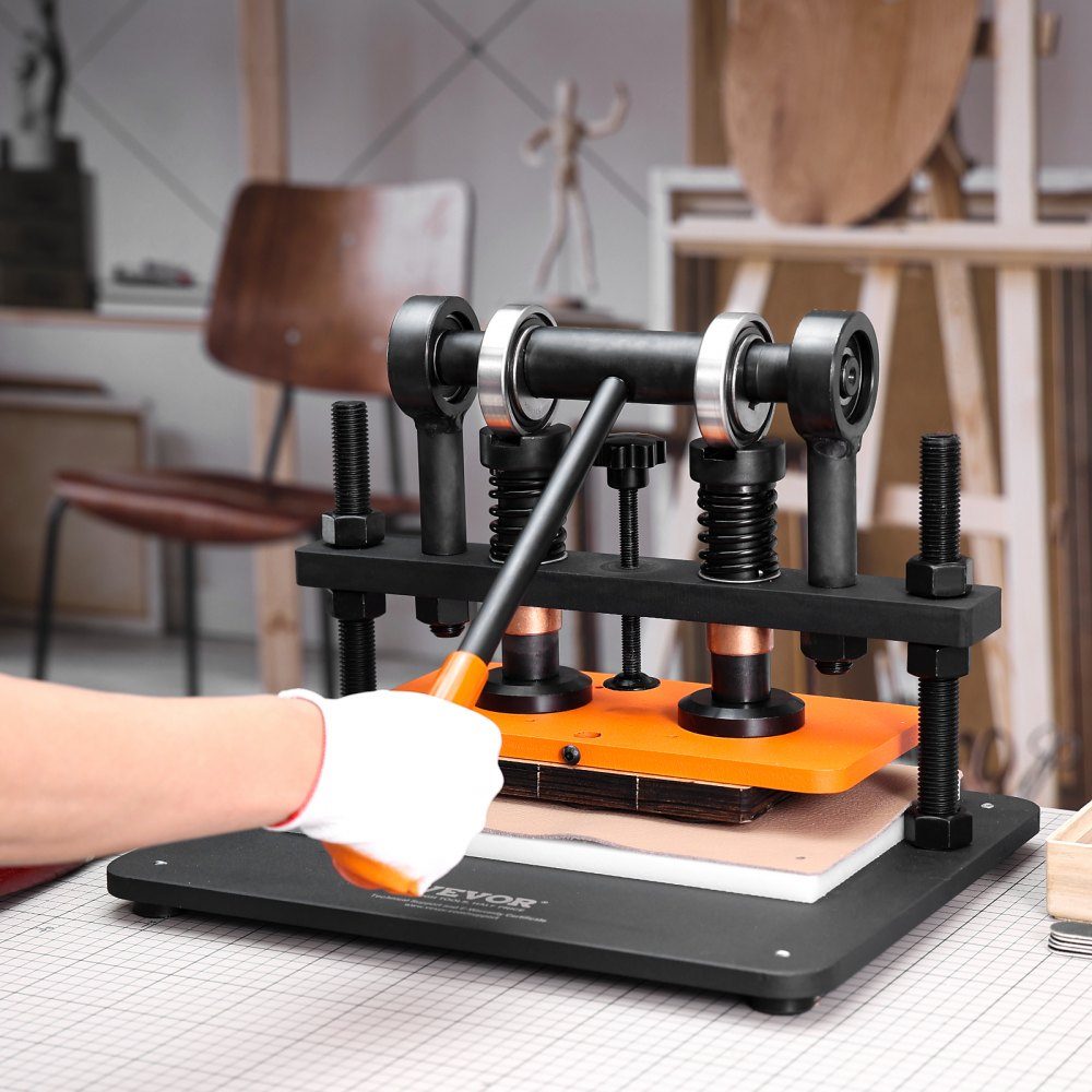 Leather Punching Machine Manual Leather Cutting Machine 28x14cm, Leather Embossing Machine 1.5t Heavy Duty Leather Punching Machine Suitable for leather, PVC/EVA foam, non-adhesive materials