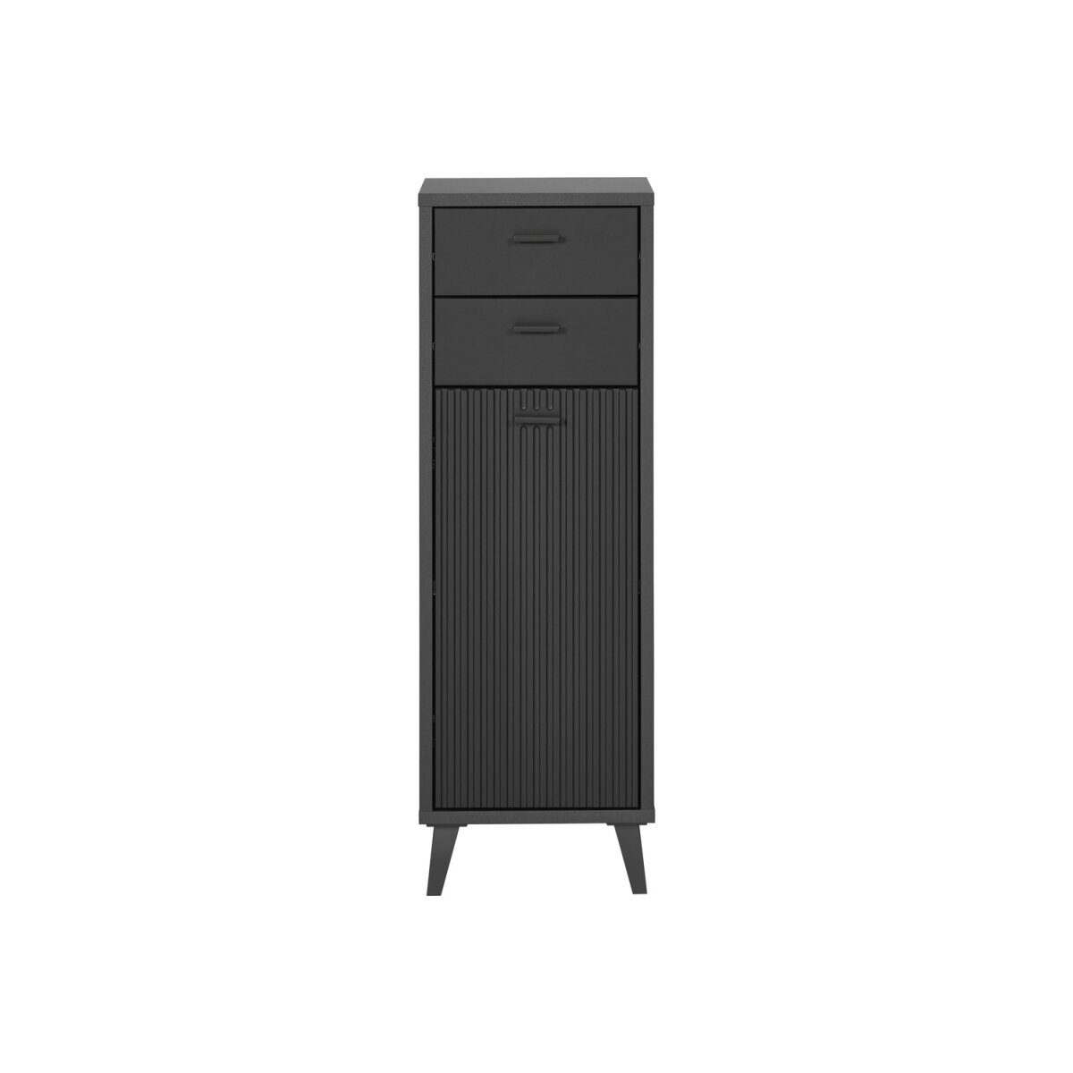 LIVARNO home Bad-Seitenschrank, mit Wellenoptik, schwarz