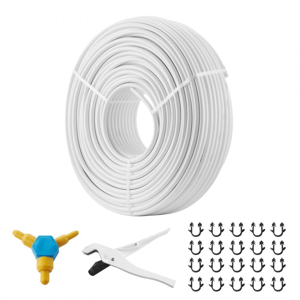 Aluminum composite pipe, aluminum multi-layer composite pipe, 200 m, white, PEX pipe, aluminum multi-layer composite pipe, MV pipe, multi-layer pipe, ideal for underfloor heating and radiator connection, aluminum composite pipe