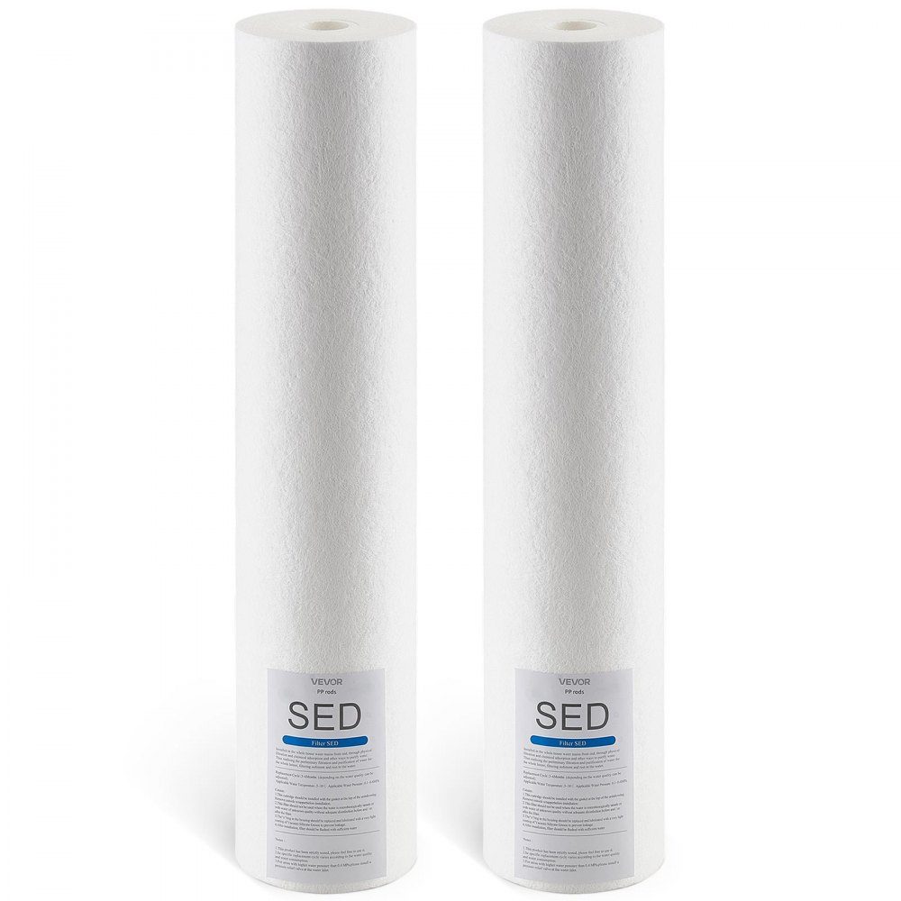 2-pack vervangingscartridge voor waterfilters voor het hele huis, 115x507 mm polypropyleen sedimentfilter voor 3-traps waterfiltersysteem, vermindert chloor, slechte smaak en geur