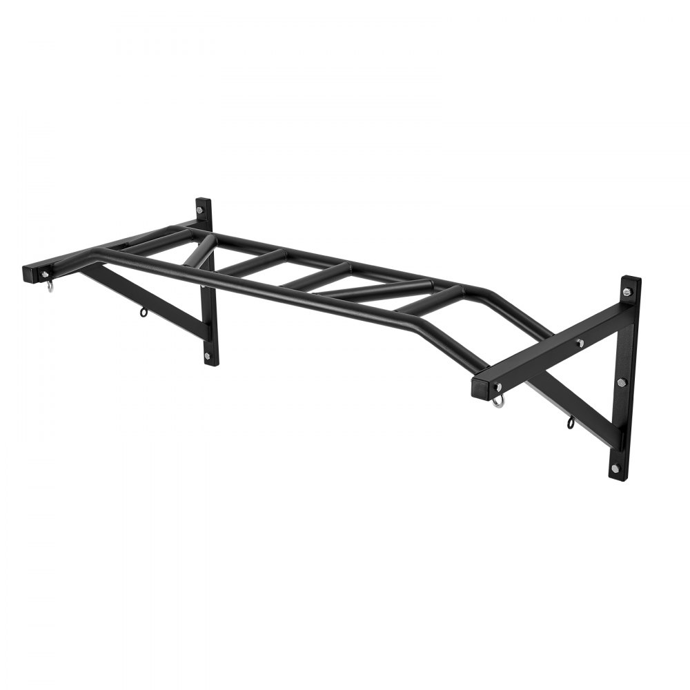 Aan de muur gemonteerde optrekstang, 50" brede multifunctionele stalen trainingsstangen voor het bovenlichaam met hangers, optrektrainingsstation (draagvermogen van 200 kg), sportschool Aan de muur gemonteerde optrekstang, 50" brede multifunctionele stalen trainingsstangen voor het bovenlichaam met hangers, optrektrainingsstation (draagvermogen van 200 kg), sportschool