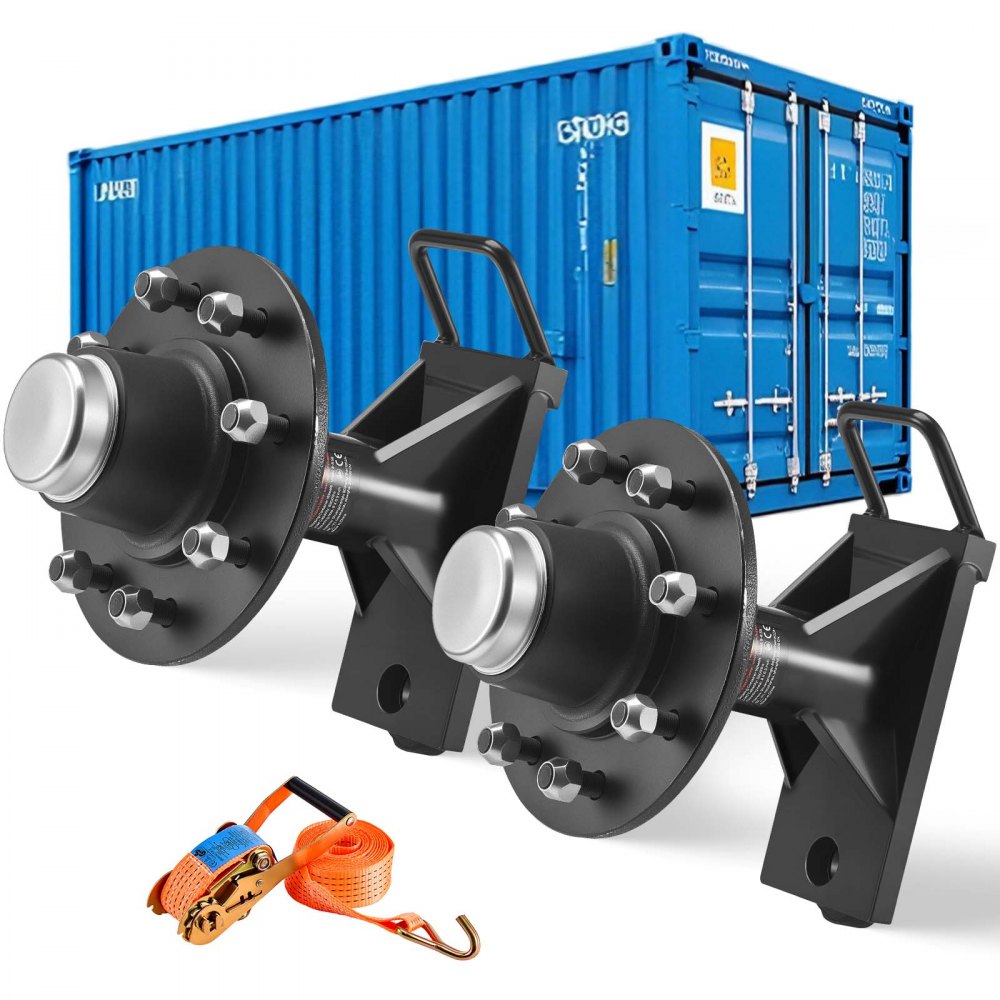 Roues pour conteneur de transport, jeu de roues à 8 trous, essieu pour conteneur de transport robuste avec sangle à cliquet, se déplace de 6 m à 12 m, transport sûr pour quai, entrepôt, chantier, noir Roues pour conteneur de transport, jeu de roues à 8 trous, essieu pour conteneur de transport robuste avec sangle à cliquet, se déplace de 6 m à 12 m, transport sûr pour quai, entrepôt, chantier, noir