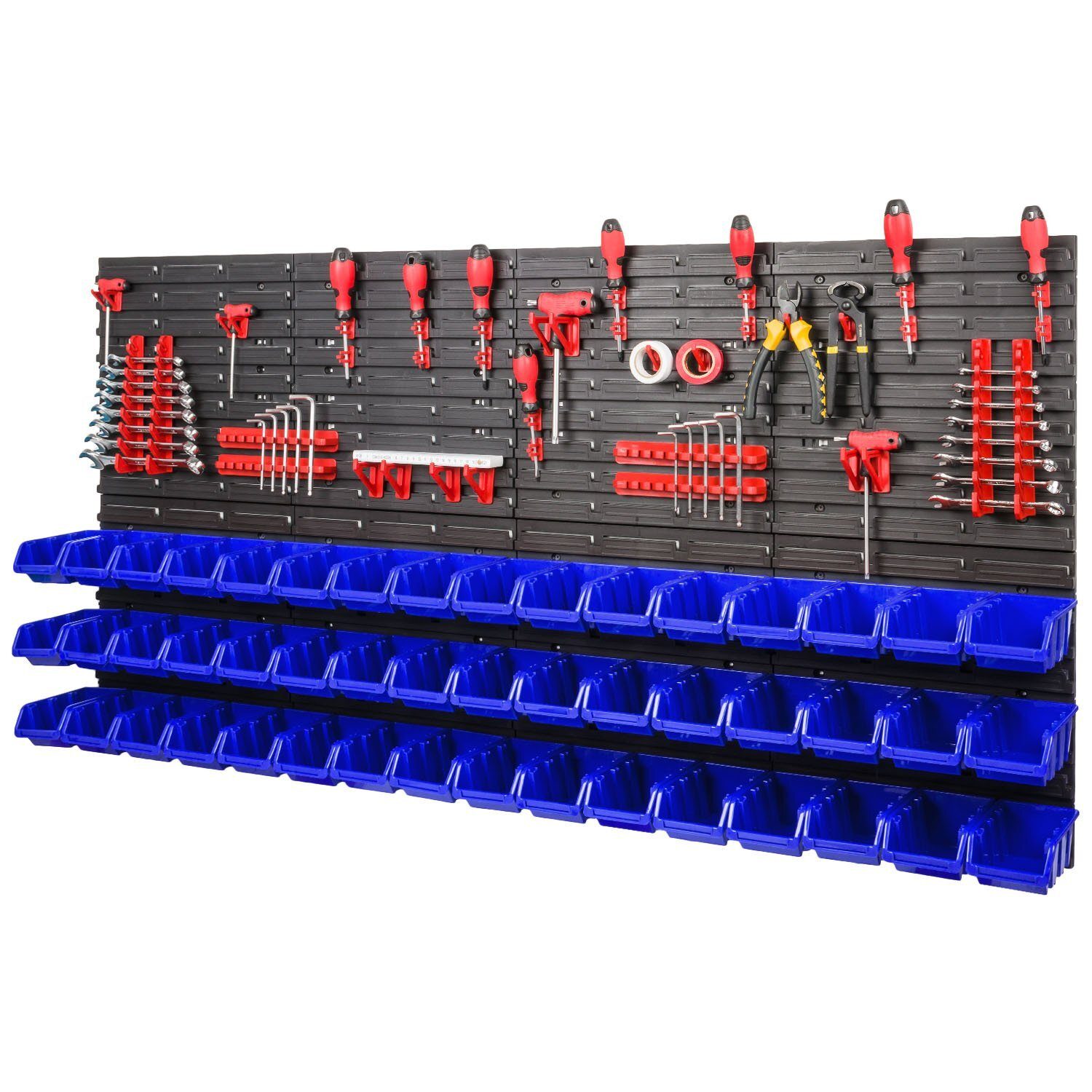 *BEST-SELLER* Ensemble mural à outils Porte-outils avec système de rangement mural perforé Étagère murale perforée à outils Ensemble d'étagères d'atelier