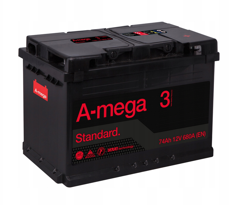 Amega Standard M3 12v 74ah 680a P+