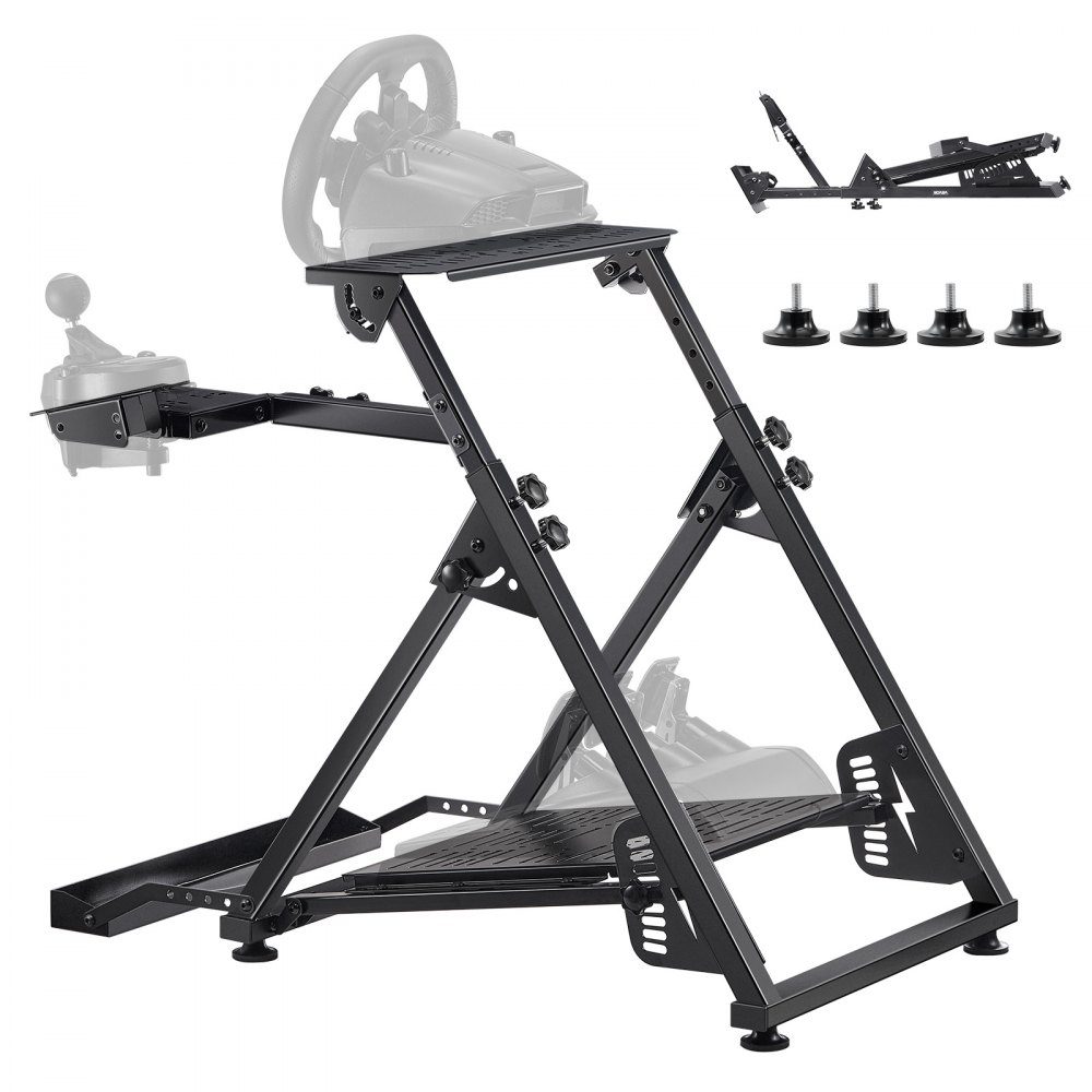 Stuurstandaard, verstelbare en opvouwbare simulatorstandaard voor Logitech G923 G920 G29 G27, Thrustmaster T300RS TX F458 T500RS T3PA-PRO (F1/GT) gamingcockpit, pedaalsimulator niet inbegrepen