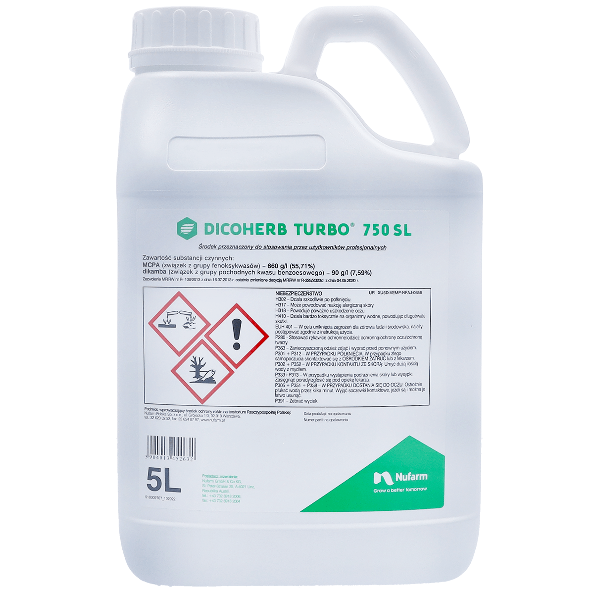 Dicoherb Turbo 750 SL (MCPA, Dicamba) Nufarm – herbicyd do zbóż