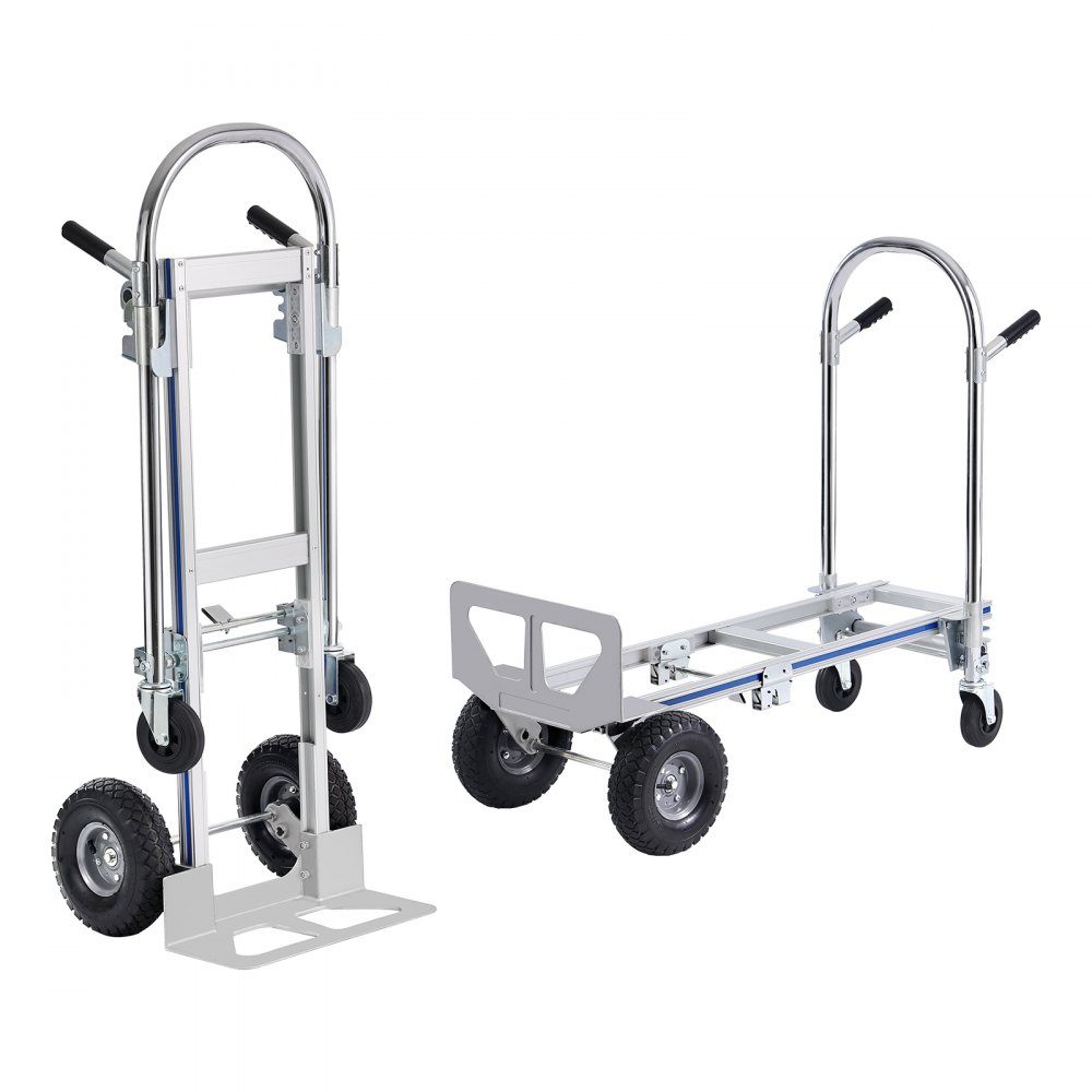 2 in 1 opvouwbare steekwagen 0,686 kg laadvermogen transportwagen aluminiumlegering koolstofstaal steekwagen platformwagen voor laden en transporttaken binnen en buiten