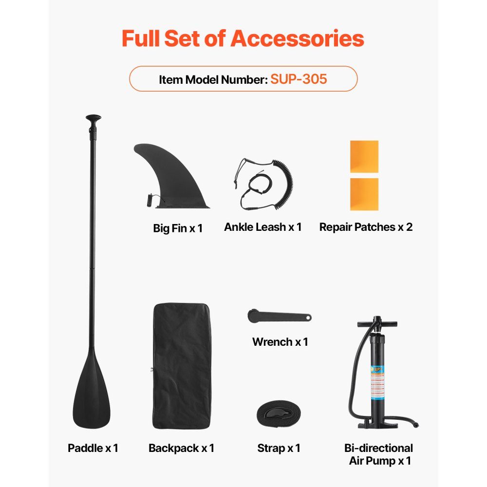 Inflatable Stand Up Paddle Board (12" x 33" x 6") Paddle Board Complete Set Including Pump, Paddle Fin Backpack, Ankle Leash Strap, Non-Slip Deck for Teens and Adults