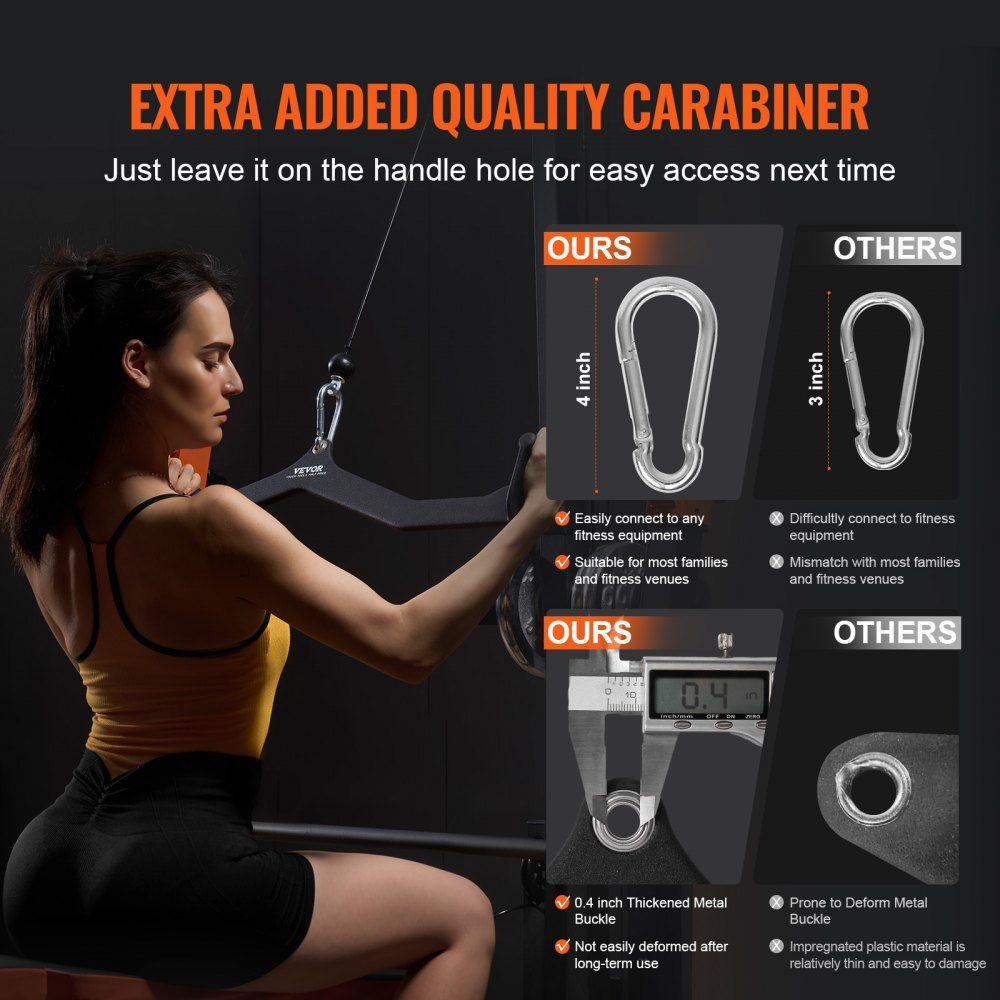 Lat Pulldown Attachment, Rowing V Bar Attachment for Cable Machine, Tricep Pull Bar, Rubberized Handle for Back Strength Training, Bicep Curl Tricep Lat Pull Bar 550kg Load Capacity