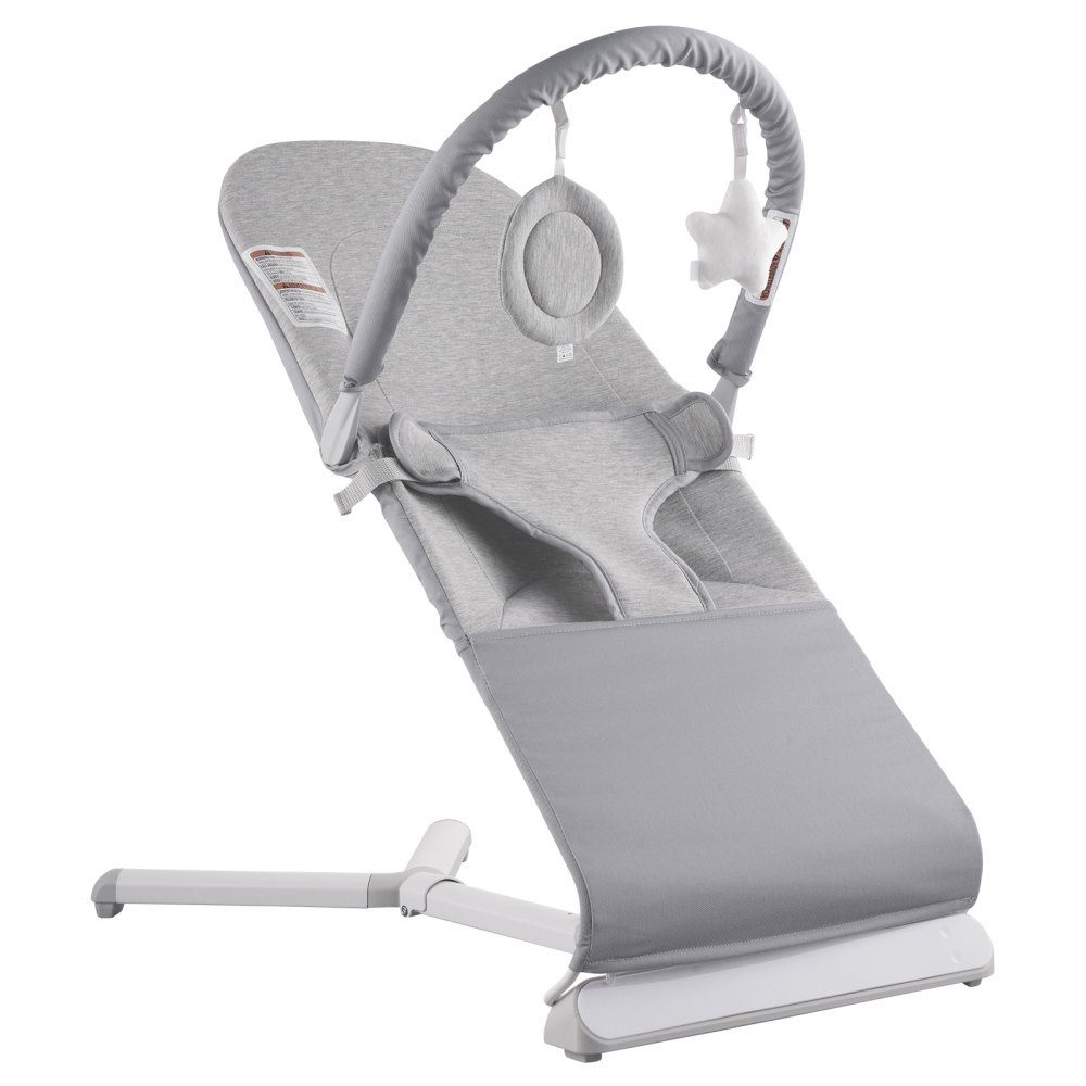 Berceuse pour bébé, balançoire pliante pour bébés de 0 à 9 mois, chaise à bascule avec 2 angles d'inclinaison et barre de jeu rotative, balançoire pour bébé avec sac de voyage pour l'intérieur et l'extérieur, 685x410x600mm