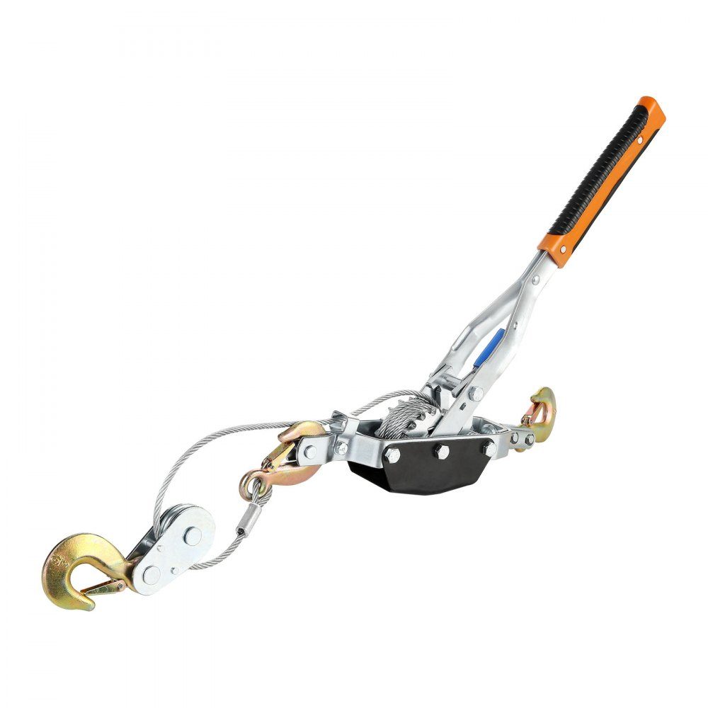 Towing Winch, 5T Pulling Force, 3.5M Steel Cable, 3 Hooks, Heavy Duty Two Speed ​​Ratchet Puller Tool, Automotive Hoist Cable Puller, Ideal for Vehicle Rescue