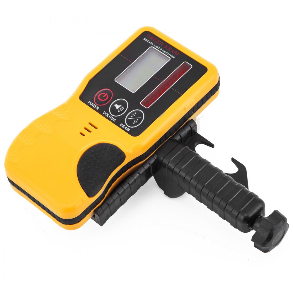 Laser rotatif professionnel rouge max. portée de travail 100 m, niveau à bulle laser rotatif 360, étanche à l'eau et à la poussière, utilisation en extérieur, temps de travail 20 heures, dans une mallette d'artisan, télécommande 2 kg, mallette jaune
