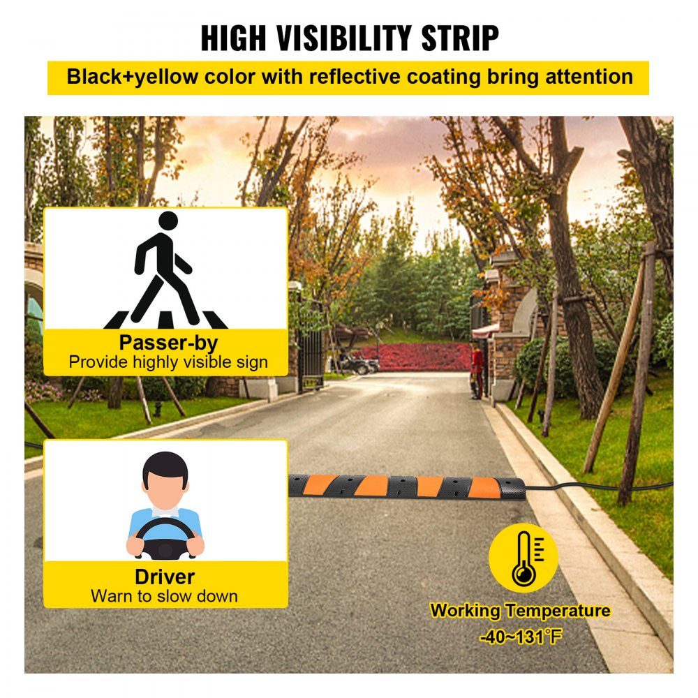 Cable protection ramp, cable bridge, overrun protection ramp with 2 channels 185x31x5.5cm up to 9980kg