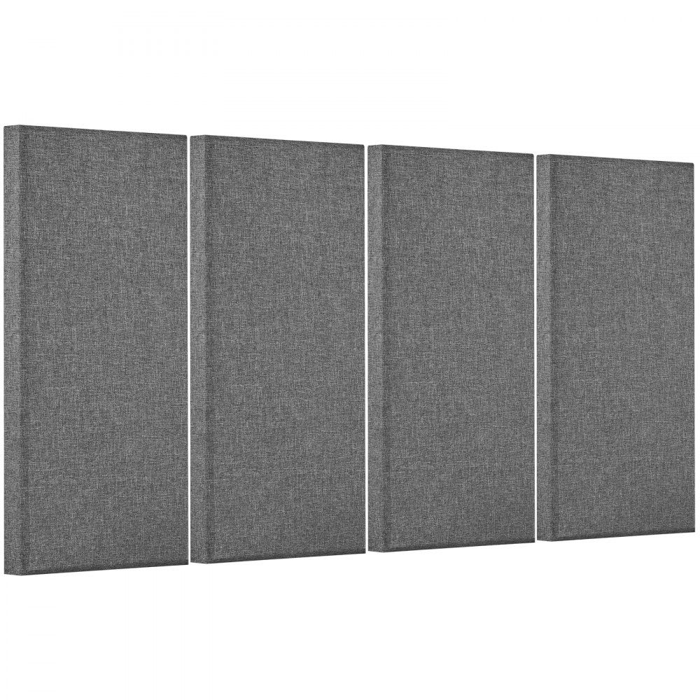Akustikplatten, 4 Stück, 600 x 300 x 50 mm, Fiberglas, schallabsorbierende Platten, selbstklebend, Akustikwandpaneele, für Studios, Büros, Heimkinos, Konferenzräume, grau