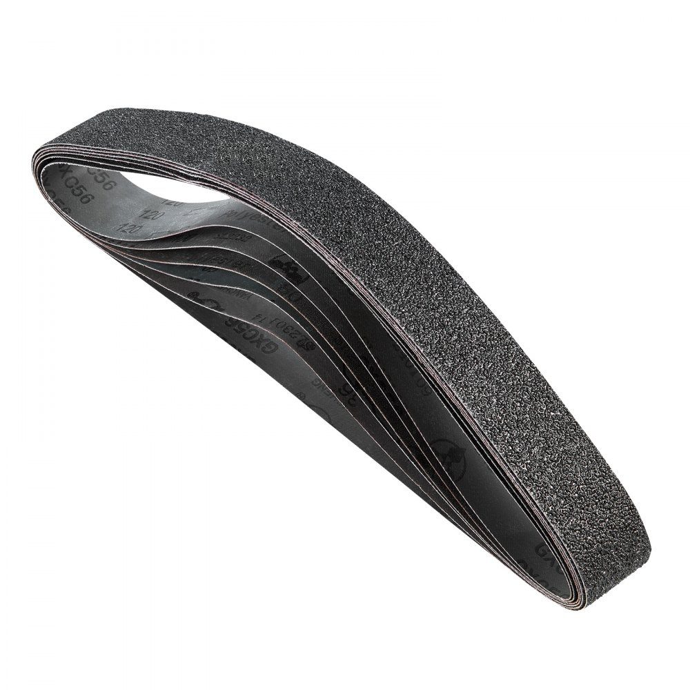Sanding belts, 50x1066mm, 6 pieces (grit 36/40/60/80/100/120), made of silicon carbide, belt sandpaper belt sander, for metalworking, composite materials & plastic finishing