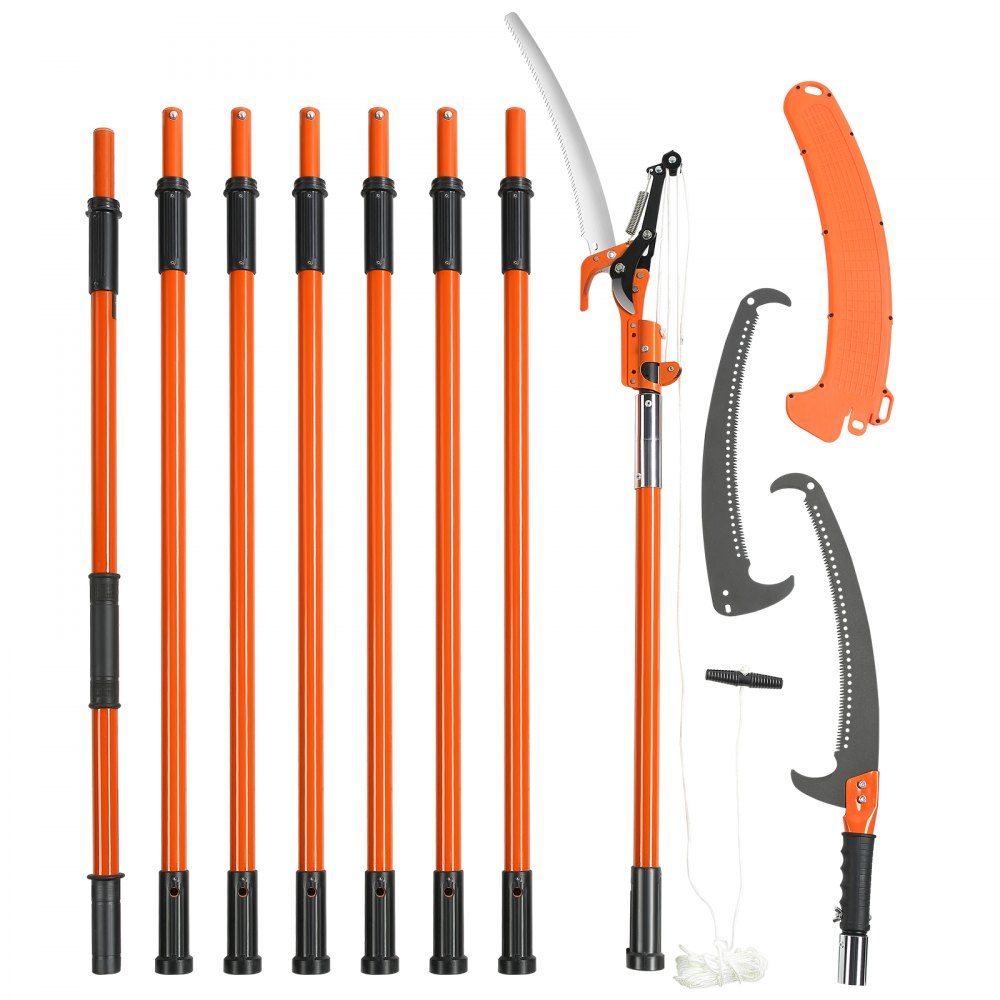 Manuelle Hochentaster, 7–25 Fuß ausziehbare Gartenschere, scharfe Stahlklinge und Schere, hohe Äste, Astschneider mit leichten 8 Glasfasergriffen, zum Beschneiden von Palmen und Sträuchern