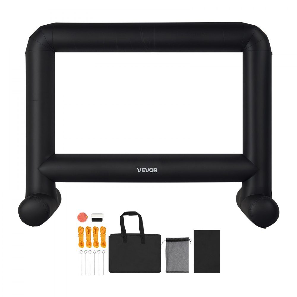 Aufblasbare Filmleinwand, Projektionsprojektor-Leinwand aus 600D, Projektionsleinwand mit tragbarer Aufbewahrungstasche, 16:9, Filmprojektion für Heimkino-Themenparty, Poolspaß (354 x 130 x 290 cm)