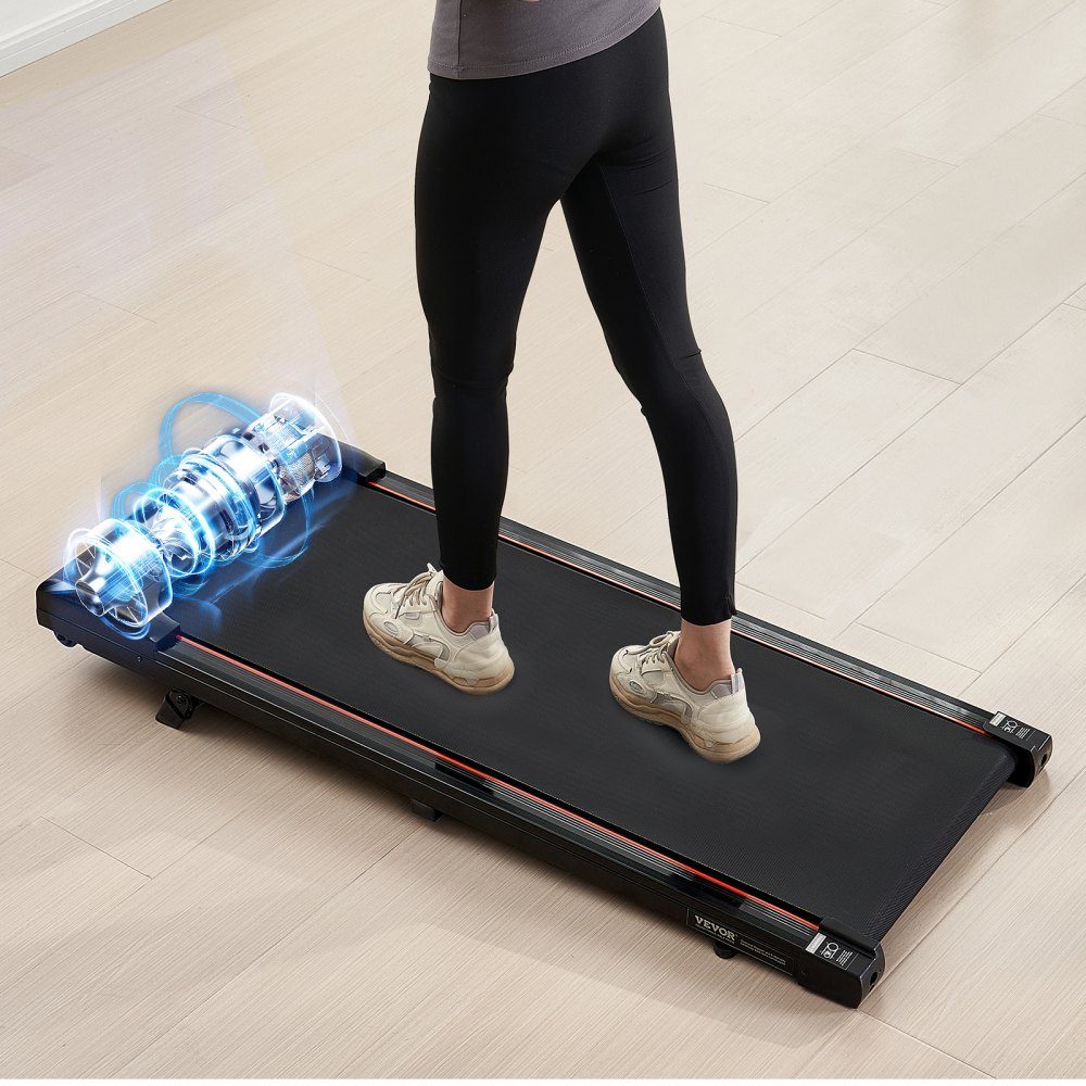 Walking Pad Laufband unter dem Schreibtisch, Laufband für die Arbeit, Arbeitslaufband mit 120 kg Tragkraft, tragbares Pad mit 2,5 PS, Fernbedienung, LED-Anzeige 1-6 km/h einstellbar