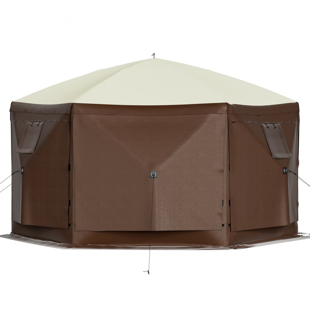 Opvouwbare tuinpaviljoen 3,05 m x 3,05 m 6-zijdige pop-up campingluifeltent met gaasramen, draagbare draagtas, grondpinnen, groot tuinpaviljoen voor buitenkamperen, gazon en achtertuin Opvouwbare tuinpaviljoen 3,05 m x 3,05 m 6-zijdige pop-up campingluifeltent met gaasramen, draagbare draagtas, grondpinnen, groot tuinpaviljoen voor buitenkamperen, gazon en achtertuin