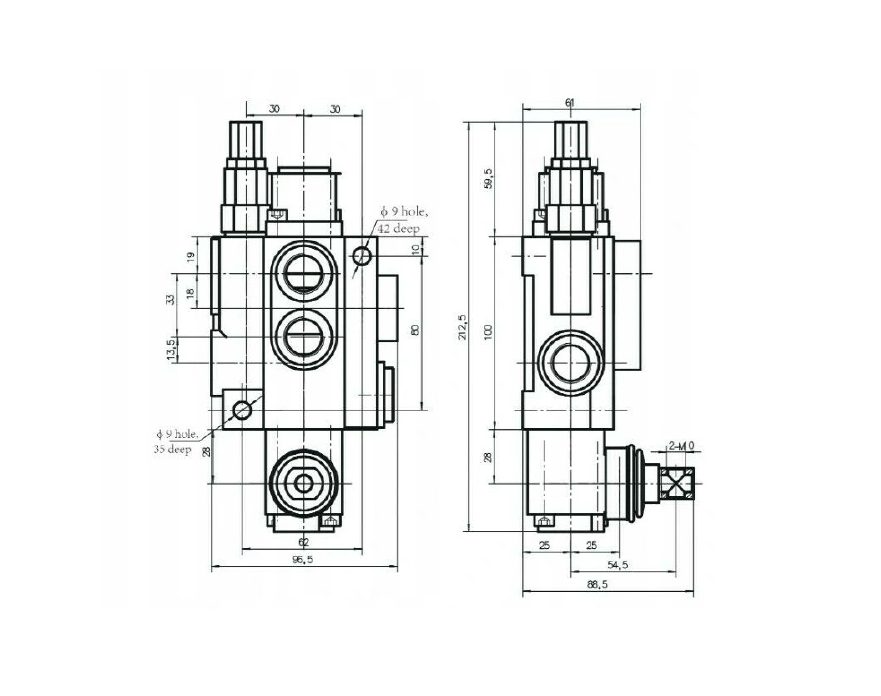 Rozdzielacz hydrauliczny Premium PŁYWAJĄCY 2 szt. 40l