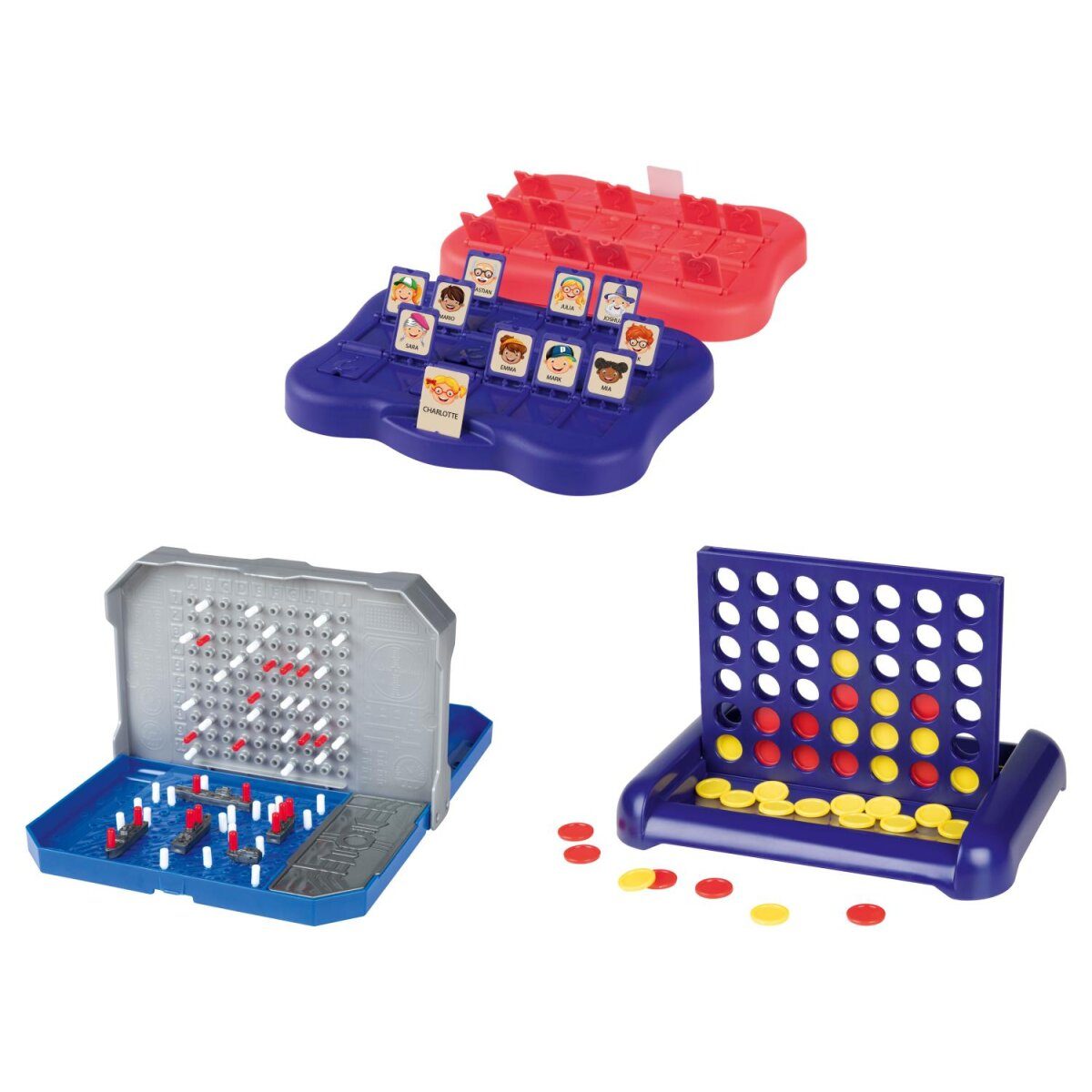 LUPILU® travel game »Guess / Sea Battle / Four in a Row«