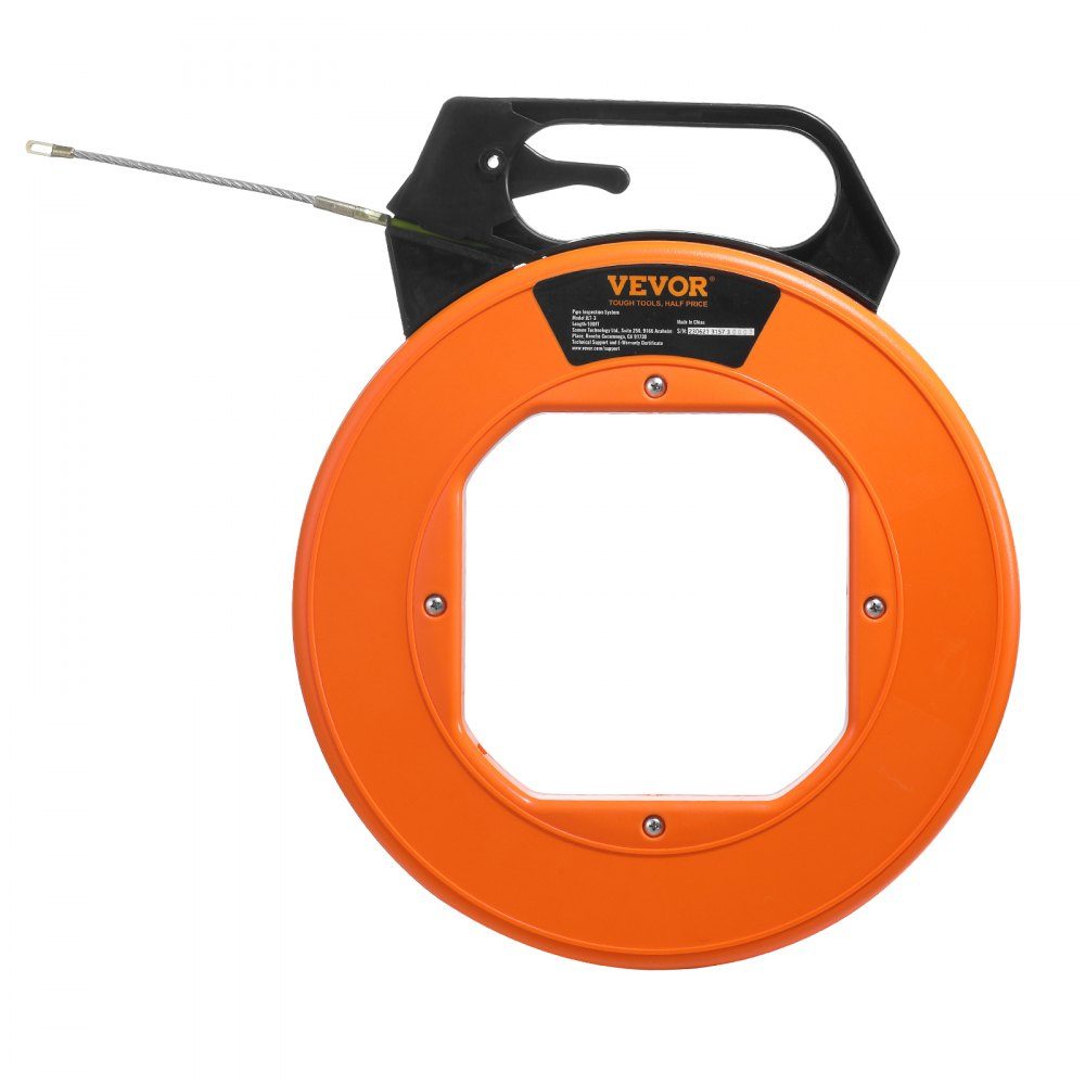 Fish Tape 100ft 3/16" glasvezel draadtrekker met geoptimaliseerd lichaam en handvat, eenvoudig te gebruiken kabeltrekker, flexibel draadvisgereedschap voor muren en elektrische draden, niet-geleidend