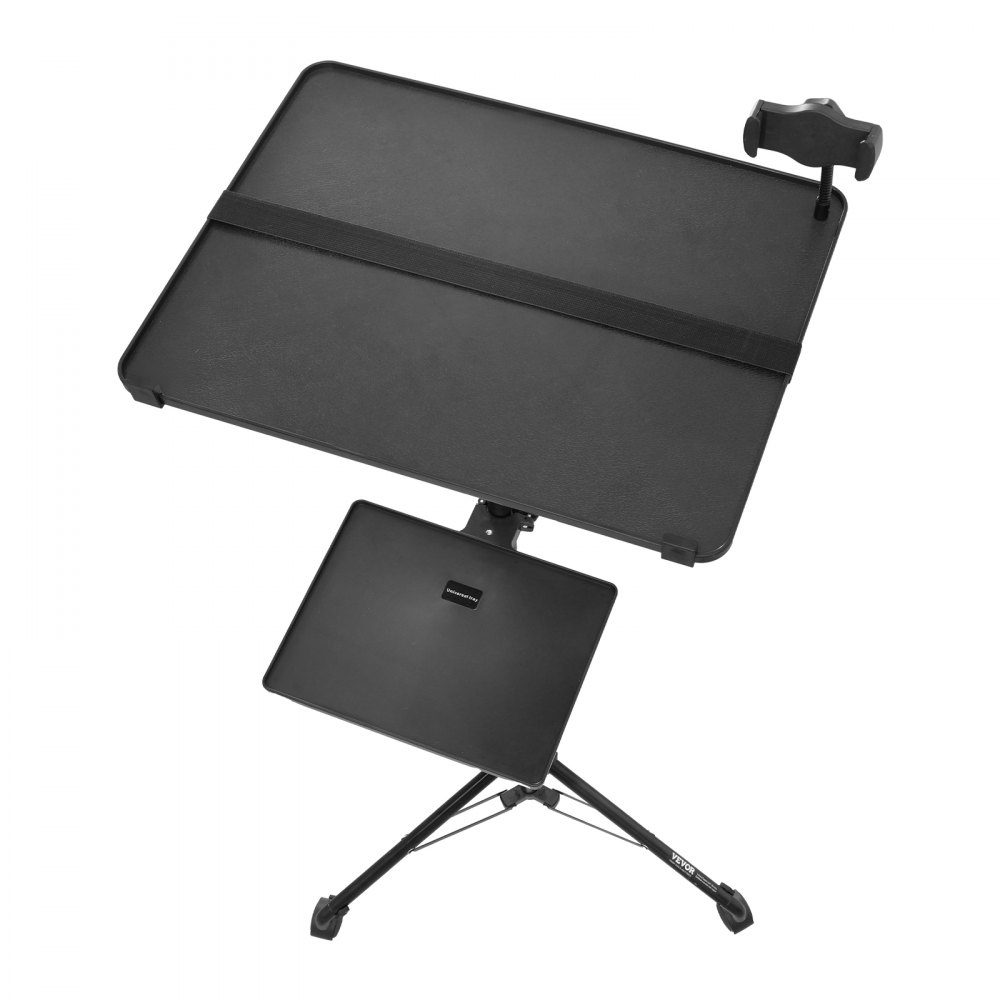 Projectorstandaard met wielen, laptopstandaard, statief, in hoogte verstelbaar van 795 tot 1710 mm, projectorstatief met 2 planken en zwanenhals telefoonhouder, buiten/kantoor/studio, thuis